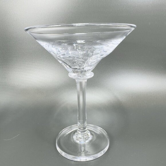 Simon Pearce Cavendish Clear Optic Blown Glass Martini Glasses Cups Set 2 Stems - Picture 10 of 16
